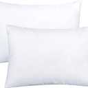 NTBAY 2 Pack Cotton Down Alternative 13x18 Pillows, Machine Washable - Soft and Breathable Travel Small Pillows for Sleeping, Ideal for Daycare, Crib, Cot (White (Microfiber))