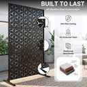 6FT Metal Privacy Screen Outdoor Decorative Laser Cut Privacy Fence Panel for Patio, Deck & Garden, Rustproof Steel Privacy Divider, Modern Geometric Design, Freestanding Outdoor Privacy Screen