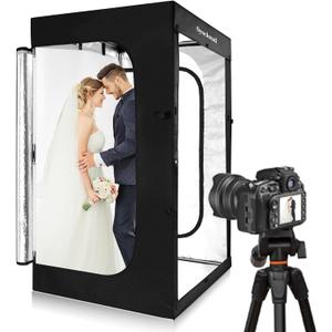 Photo Studio Light Box, 47"x39"x78" Professional Dimmable Shooting Tent Kit with 640 LEDs Lights & 3 Kinds Double-Sided Color Backgrounds for Large Product Photography