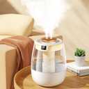 Double Spray Air Humidifier for Bedroom, 2L Quiet Cool Mist Humidifier for Plants Dorm Room Office Home Car Personal Humidificador with Digital Display 3 Mist Modes & Night Light