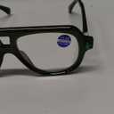 FEISEDY Stylish Reading Glasses for Woman Men Trendy Retro Double Bridge Readers B0287 (Green), Magnification Strength: 1.5 x