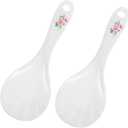 Mabor 2 PCS Rice Spoon, Non-Stick Plastic Rice Paddle Scoop for Kitchen & Restaurant, Food-Grade PP Cooking Utensil Set(White)