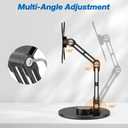 Swivel and Tilt Stand for Echo Show 15 (Gen 1, Gen 2), Portable Monitor Stand, Adjustable Angle and Height with 360 Rotation Bases, Switching Between Landscape and Portrait Screens (Black)