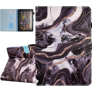 DTangLsm for Amazon Kindle Fire HD 10 Case & Fire HD 10 Plus Tablet (13th/11th Generation, 2023/2021 Release) 10.1" - Slim PU Leather Stand Cover for Fire HD 10 Tablet Case 2021, Black Marble