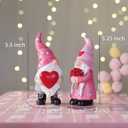 Gnomes Valentines Decorations Table Ornaments - 2 Pc Christmas Gnome Figurines Valentine's Day Decor Gifts for Him Resin Handmade Sweet Mr and Mrs Gnomes Decor for Home 5.25 H inch Newman House Studio