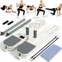 Pilates Reformer Board 12-in-1 Portable Pilates Board for Home Workout Core & Abs Toning Full Body Sculpting Equipment Pink / White