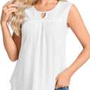 SUNNEGOO Womens Summer Tank Tops Sleeveless Dressy Casual Shirts Loose Fit Tunic Business Work Blouses Basic Trendy Outfits (Medium, White)