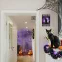 2 x Women Girls Gift Funny Halloween Witch Cat Sign Cat Lovers Once Upon A Time I Pick Up A Black Cat Tin Sign Wall Art for Home Living Room Bedroom Decor 8 x 12 Inches (3139) (Purple)