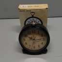 Pumtus 2 Pack Vintage Retro Analog Alarm Clocks, 5.2 Inch Silent Non Ticking Small Table Clock, Battery Operated Desk Clocks for Bedroom, Elegant Bedside Gift Clock for Living Room, Office, Room Decor