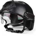 Airsoft Helmet,Fast PJ Type Helmet with Airsoft Goggles Front NVG Mount and Side Rail for Airsoft/Paintball Outdoor Activities, Medium