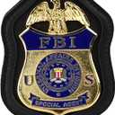 TT TYTX Detroit Police Badge Holder (Badge not Included), US Border Patrol Badge Holder, The Secret Service Badge Cover Protection Belt Clip with Pocket and Chain