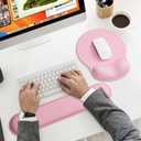 Laborio Ergonomic Mouse Pad Wrist Support, Comfortable Mouse Pad Wrist Rest, Relieve Wrist Pain Gel Mouse pad, Non-Slip Rubber Base Mousepad for Laptop, Computer(Gradient Baby Pink)