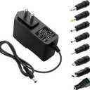 ALITOVE 5V 2A Power Supply Adapter Charger 5 Volt 10W AC 100-240V 50-60Hz Replacement Power Cord 2000mA 1500mA 1A with 8 Tips for Security Camera Baby Monitor Digital Photo Frame TV Box LED Light (Black)