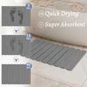 Foldable Stone Bath Mat, Quick Dry Stone Drying Mats for Bathroom, Super Absorbent Bath Mat, Non Slip, Large Diatomaceous Earth Dish Drying Mats for Kitchen Counter 23.5 x 15.4in, Dark Gray