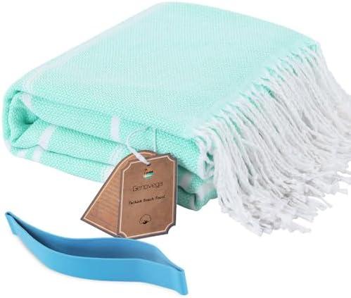 Turkish Beach Pool Towel with Elastic Band Oversized Sand Free Quick Dry Sandproof Cute Compact Lightweight Thin Extra Large Xl Big Adult Clearance Resistant Travel Essentials Accessories Must Haves, Thinner Aqua