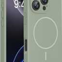Miracase Magnetic for iPhone 16 Pro Case, [Soft Anti-Scratch Microfiber Lining], Compatible with MagSafe, Liquid Silicone Case Shockproof Drop Protection Phone Case for 16 Pro,Patina Green