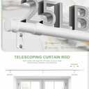 TKZTKZ Sturdy Durable Curtain Rod:White Curtain Rods for Windows 18-60 Inch,Adjustable Heavy Duty Curtains Rod for Bedroom/Kitchen/Dorm/Apartment/Door,Small Modern Decorative Drapery Rods (All-Metal)