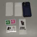 SSLOTSCASE for iPhone 17 Pro Max Case with 2X Screen Protector, Kickstand & Credit Card Holder & Sliding Lens Cover & Camera Stand & Wallet, Silicone Edge Protective Cover for iPhone 17 Pro Max, Blue