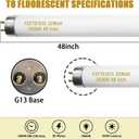 Konideke 10 Pack, F32T8/835 32W T8 Fluorescent Tube Light Bulb 48 Inch, 3500K Warm White, 4 Foot Fluorescent Bulbs, G13 Medium Bi-Pin Base