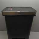 Rubbermaid Premier High-Capacity Step-On Trash Can, 19 Gallon, Single or Dual Stream Trash or Recycling, Charcoal, Stainless-Steel Rim, Lid Lock, Quiet Lid, for Home/Kitchen/Garage/Apartment