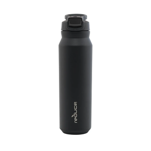 REDUCE 32 oz Hydrate Pro Stainless Steel Insulated Water Bottle - Flip Top Leak-Proof Lid, Dishwasher Safe, BPA-Free, Dual Wall Vacuum, Keeps Drinks Cold for 48 Hrs, Cup Holder Friendly - Black