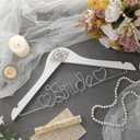 Honeydak Mrs. Wedding Dress Hanger for Bride to Be,Elegant Bridal Hanger for Brides Gowns, Bridal Party Shower Gift,Wedding Gift(White,Rhinestone)