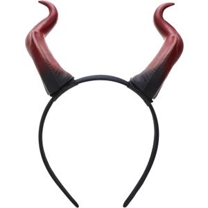 MOSTORY Devil Horns Headband for Adult - Demon Horns Headband for Halloween Cosplay Outfit Renaissance Photo Shoot Props (Red-black)