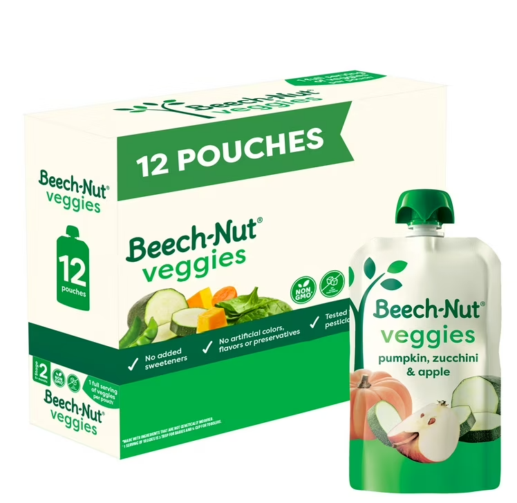 Beech-Nut Baby Food Pouches Variety Pack 12 Pack (BBD 01 APR 2026)
