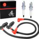 Ignition Coil Wire Cap and Spark Plug Compatible with Polaris Ranger Crew 800 RZR 4 S 800 2011-2017 4012888 4012889 4013078