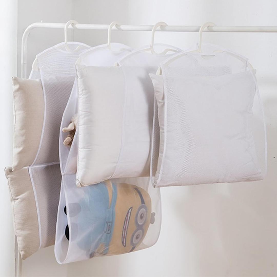 4 PCS Multi-Purpose Drying Net Pillows, Shoes, Socks and Toys Windproof Drying Net Bag Heavy-duty drying net bag, ideal for drying and doing laundry, and the perfect home organizing accessory (2 Monolayer+2 Double Decke)