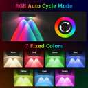 Solar Fence Lights Outdoor - 8 Pack RGB Fence Lights Solar Powered, 7 Color Modes & Warm White, IP67 Waterproof Dusk to Dawn Solar Powered Lights 12+ Hours for Fence/Backyard/Wall/Step/Patio/Deck