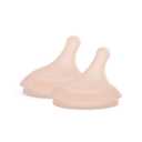Suavinex Zero.Zero Slow Flow Asymmetrical Silicone Nipple, 2 Pack (0m+), Medium Tone, Slow Flow