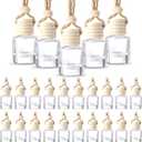 BBTO 50 Pcs Hanging Car Air Freshener Car Diffuser Bottles Empty Glass Perfume Bottle Freshener Diffuser Bottle Pendant for Essential Oil Fragrance Aromatherapy Bottle Ornament (Cylinder)