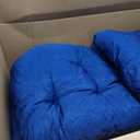 DANGHOOGY Wicker Chair Cushions, Waterproof Outdoor Loveseat Cushions for Patio Furniture, 3 Pieces Wicker Furniture Cushions, 1 Loveseat and 2 U-Shaped Cushions, Blue