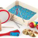 Melissa & Doug Band-in-a-Box Clap! Clang! Tap! - 10-Piece Musical Instrument Set