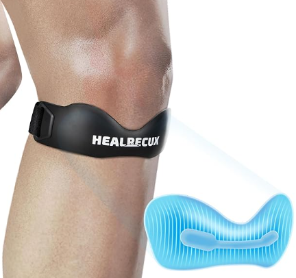 Healrecux Patella Band, Knee Strap Patella Tendon Support for Knee Pain & Tendonitis, Patella Stabilizer Knee Brace for Running, Basketball, Jumpers Knee, Tennis, Volleyball & Squats  Inky 1 Pack