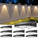 Solar Fence Lights Outdoor, 7 Fixed Colors ＆ Color Changing IP65 Waterproof Solar Powered Lights for Backyard/Patio/Fence/Wall/Deck/Step/Porch/Railings/Pool (8pack)