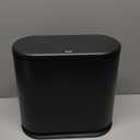 IEEK Plastic Trash Can with Press Top Lid,3.2 Gallon /12 Liter Garbage Can,Black Modern Waste Basket Thin Trash Cans for Bathroom,Kitchen,Living Room,Office and Narrow Spaces