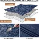 Smiry Round Table Cloth, Waterproof Heavy Duty Vinyl Tablecloths, Wipeable Washable Table Cover for Kitchen and Dining Room (Navy Blue, 70" x 70")