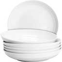 QUANSHANGJUSet of 6 Dinner Plates 8 Inch, White Porcelain Plates, Microwave Oven Dishwasher Safe Scratch Resistant