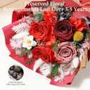 Emibele Flowers for Delivery Prime, Preserved Flowers Bouquets, Eternal Red Roses Last 3 to 5 Years, Birthday Anniversary Graduation Valentines Mother's Day Flower Gifts for Women Her Wife Mom Grandma
