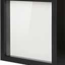 Muzilife 8x8 Shadow Box Picture Frame with Linen Board - Deep Wood & Glass Display Case Ready to Hang Memory Box Baby Sports Memorabilia, Pins, Awards, Medals, Wedding, Tickets and Photos (Black)