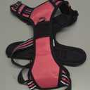 rabbitgoo Dog Harness for Large Dogs, No Pull Pet Vest with 3 Buckles, Adjustable Soft Padded Pet Harness with Easy Control Handle and Reflective Strips, Pink, L