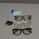 Gaoye Stylish Blue Light Glasses for Woman - Computer Glasses for Blue Light Blocking - Lightweight Frames - 3 pack (A1 Matte Black+leopard+transparent)