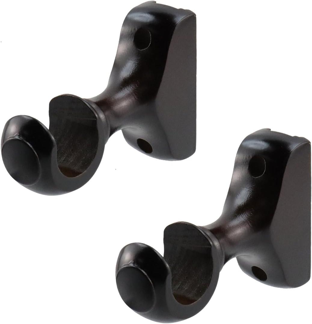 Antrader 2Pcs Wooden Support Brackets for 1.14 Inch Curtain Rod,Dark Brown