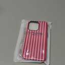 for iPhone 13 Pro Case Cute Striped Phone Case Compatible with MagSafe, Dual-Layer Shock Protection(Hard PC + Silicone) - Aesthetic Protective Phone Cover for Women Girl, Red and Pink