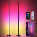 Smart RGBICW LED Corner Floor Lamp 2 Pack - 16 Million DIY Colors, 68+ Scenes, Music Sync, App & Remote Control, Color-Changing Ambient Lighting for Living Rooms, Bedrooms and Gaming Rooms