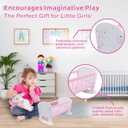 Kiddie Play Baby Doll Crib Wooden Rocking Cradle Bed for 18” Doll, Small, Measures: 19" L x 12" W x 13" H