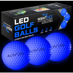 Activ Life Super Bright LED Golf Balls, 8 Minutes to Retrieve Ball & 40 Hours Battery Life, Golf Balls That Light Up at Night, Glow in The Dark, Ideal Gift for Men