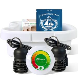 Upgraded Ionic Foot Bath Detox Machine  No Salt Limit, No Alarm Shutoffs | One-Touch 30-Min Auto Spa | 2 Arrays, 15 Liners & Detox Sea Salt | Home Foot Spa for Circulation & Relaxation